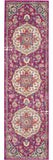 8' Pink And Ivory Medallion Runner Rug