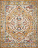 5' X 7' Yellow And Ivory Floral Medallion Area Rug