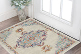 2' X 3' Gray And Ivory Medallion Distressed Area Rug
