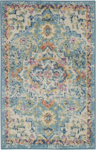 8' X 10' Orange Green And Gold Abstract Washable Indoor Outdoor Area Rug