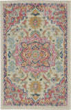 8' X 10' Denim Blue And Gray Geometric Washable Indoor Outdoor Area Rug