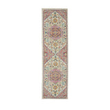 5' X 7' Ivory Blue and Gray Floral Power Loom Washable Non Skid Area Rug