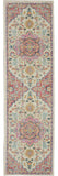 8' Pink And Ivory Southwestern Distressed Runner Rug