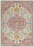 5' X 7' Pink And Ivory Southwestern Distressed Area Rug