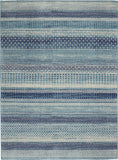 5' X 7' Navy Blue And Ivory Southwestern Area Rug