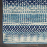 5' X 7' Navy Blue And Ivory Southwestern Area Rug