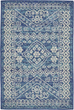 2' X 3' Navy Blue And Ivory Tribal Area Rug