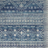 4' X 6' Navy Blue And Ivory Tribal Area Rug