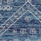 7' X 10' Navy Blue And Ivory Tribal Area Rug