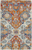 2' X 3' Blue And Orange Floral Area Rug