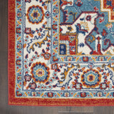 2' X 3' Red And Ivory Medallion Distressed Area Rug