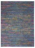 4' X 6' Blue And Orange Abstract Distressed Area Rug