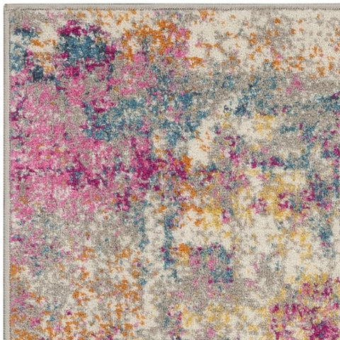 8' X 10' Red And Ivory Damask Washable Indoor Outdoor Area Rug