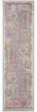 6' Gray And Ivory Abstract Distressed Runner Rug