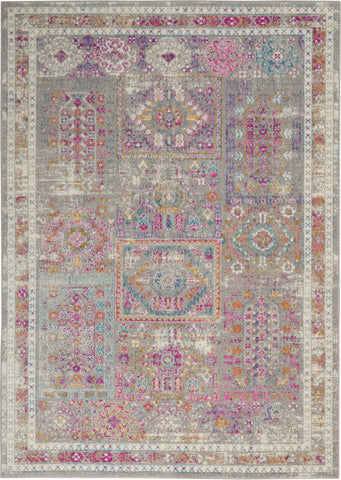 4' X 6' Gray And Ivory Abstract Distressed Area Rug