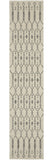 10' Gray And Ivory Geometric Distressed Runner Rug
