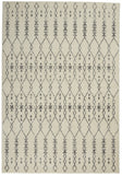 5' X 7' Gray And Ivory Geometric Distressed Area Rug