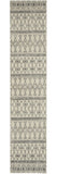 10' Gray And Ivory Geometric Runner Rug