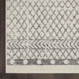 2' X 3' Gray And Ivory Geometric Distressed Area Rug
