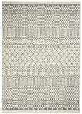 5' X 7' Gray And Ivory Geometric Distressed Area Rug