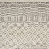 7' X 10' Gray And Ivory Geometric Distressed Area Rug