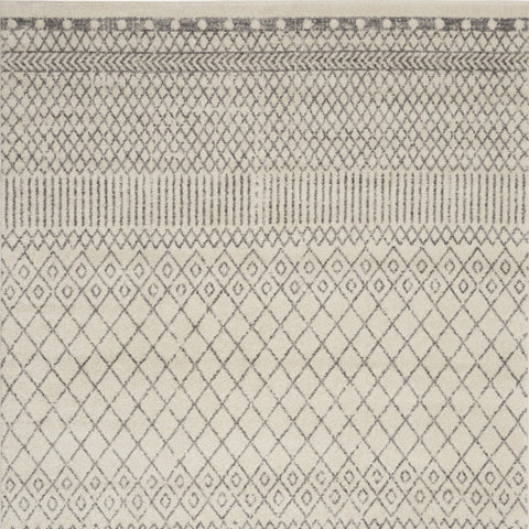 7' X 10' Gray And Ivory Geometric Distressed Area Rug