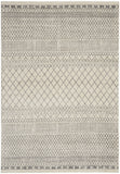 7' X 10' Gray And Ivory Geometric Distressed Area Rug