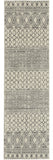 8' Gray And Ivory Geometric Runner Rug