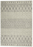 5' X 7' Gray And Ivory Geometric Area Rug