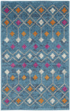 2' X 3' Blue And Orange Geometric Area Rug
