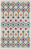 2' X 3' Ivory And Blue Geometric Area Rug