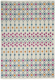 5' X 7' Ivory And Blue Geometric Area Rug
