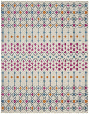 7' X 10' Ivory And Blue Geometric Area Rug