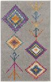 2' X 3' Gray And Ivory Geometric Area Rug