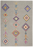 4' X 6' Gray Blue And Orange Tribal Area Rug