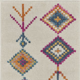 2' X 3' Ivory And Blue Geometric Area Rug