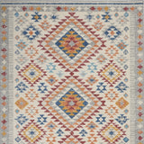 5' X 7' Ivory And Blue Geometric Area Rug