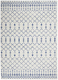 6' X 9' Ivory And Blue Geometric Area Rug