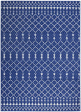 6' X 9' Ivory And Blue Geometric Area Rug