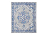 4' X 6' Blue And Gray Medallion Area Rug
