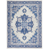 4' X 6' Ivory And Blue Medallion Area Rug