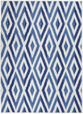 4' X 6' Ivory And Blue Geometric Area Rug