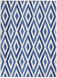 6' X 9' Ivory And Blue Geometric Area Rug