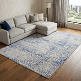 6' X 9' Blue And Gray Geometric Area Rug