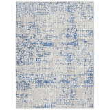 6' X 9' Blue And Gray Geometric Area Rug