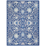 4' X 6' Ivory And Blue Floral Area Rug