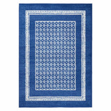 4' X 6' Blue And White Geometric Area Rug