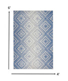 4' X 6' Ivory And Blue Geometric Area Rug