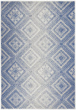 6' X 9' Ivory And Blue Geometric Area Rug