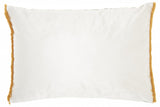 14" X 20" Green And White Cotton Throw Pillow